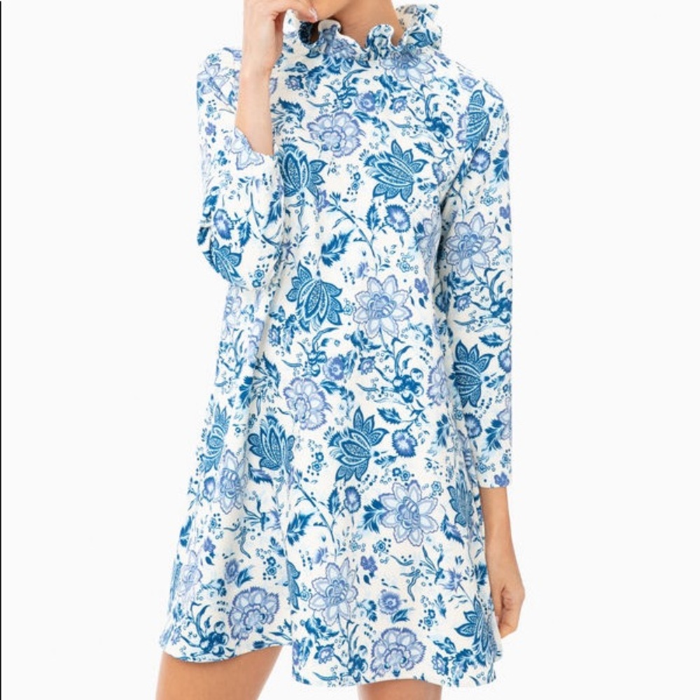 Tuckernuck Blue White Chintz Floral Daphne Dress